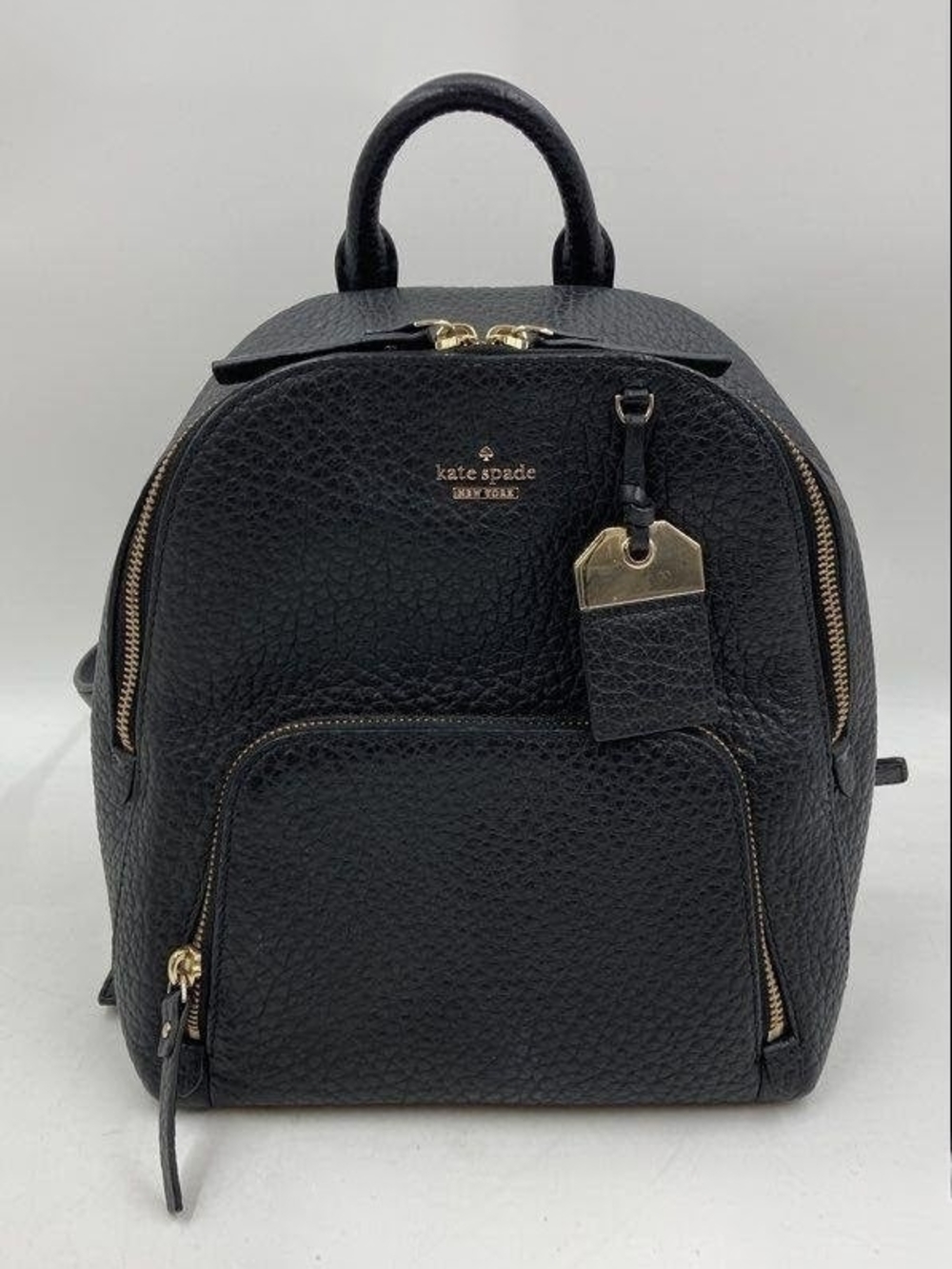 kate spade black pebbled leather mini backpack